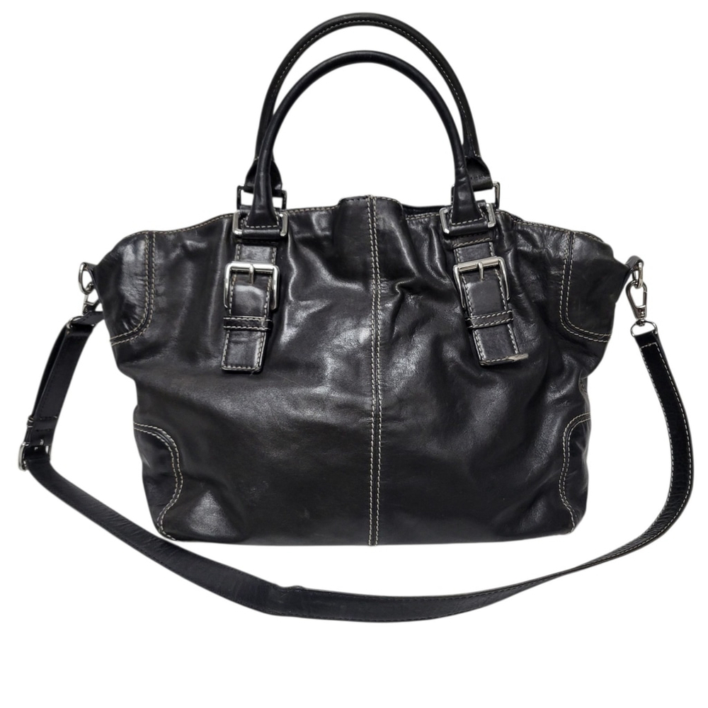 Michael Kors Women's Brookville Drawstring Black Shoulder Satchel Bag - Picture 2 of 15
